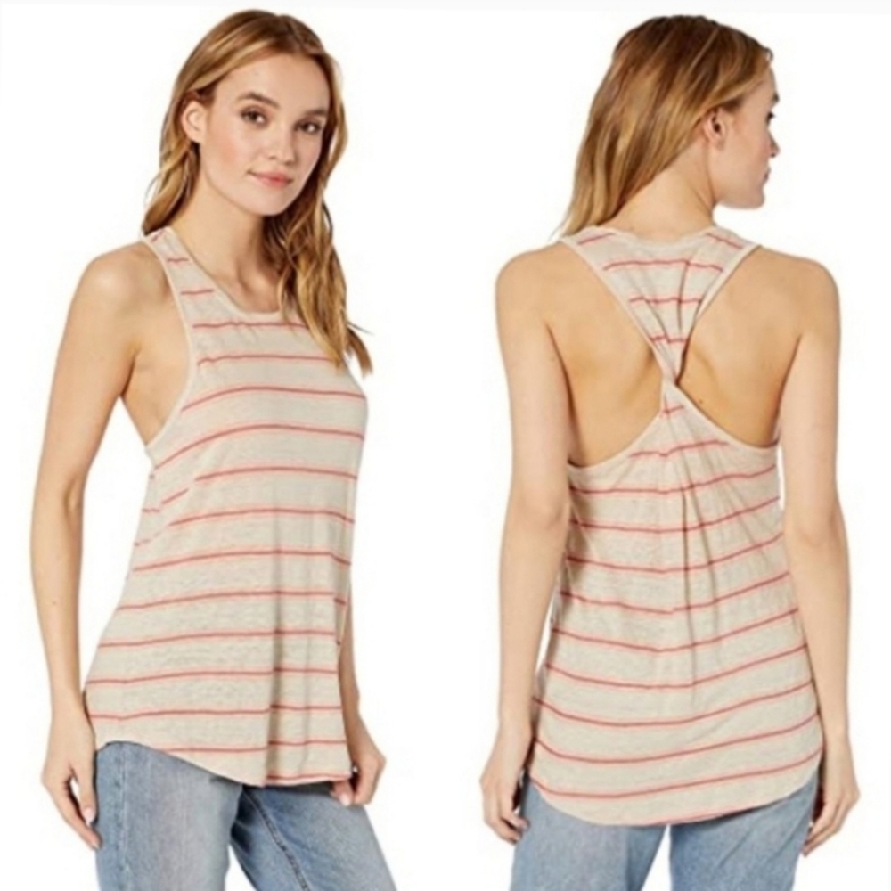{Joie} Rayson Racerback Linen Tank Top in Flax